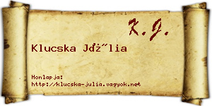 Klucska Júlia névjegykártya