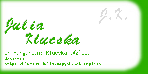 julia klucska business card